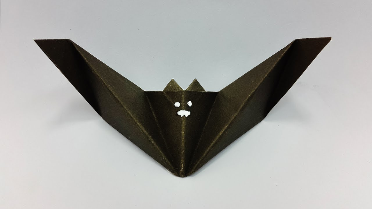Flapping Swan Origami How To Make Paper Bats For Halloween Easy Origami Bat On Origami