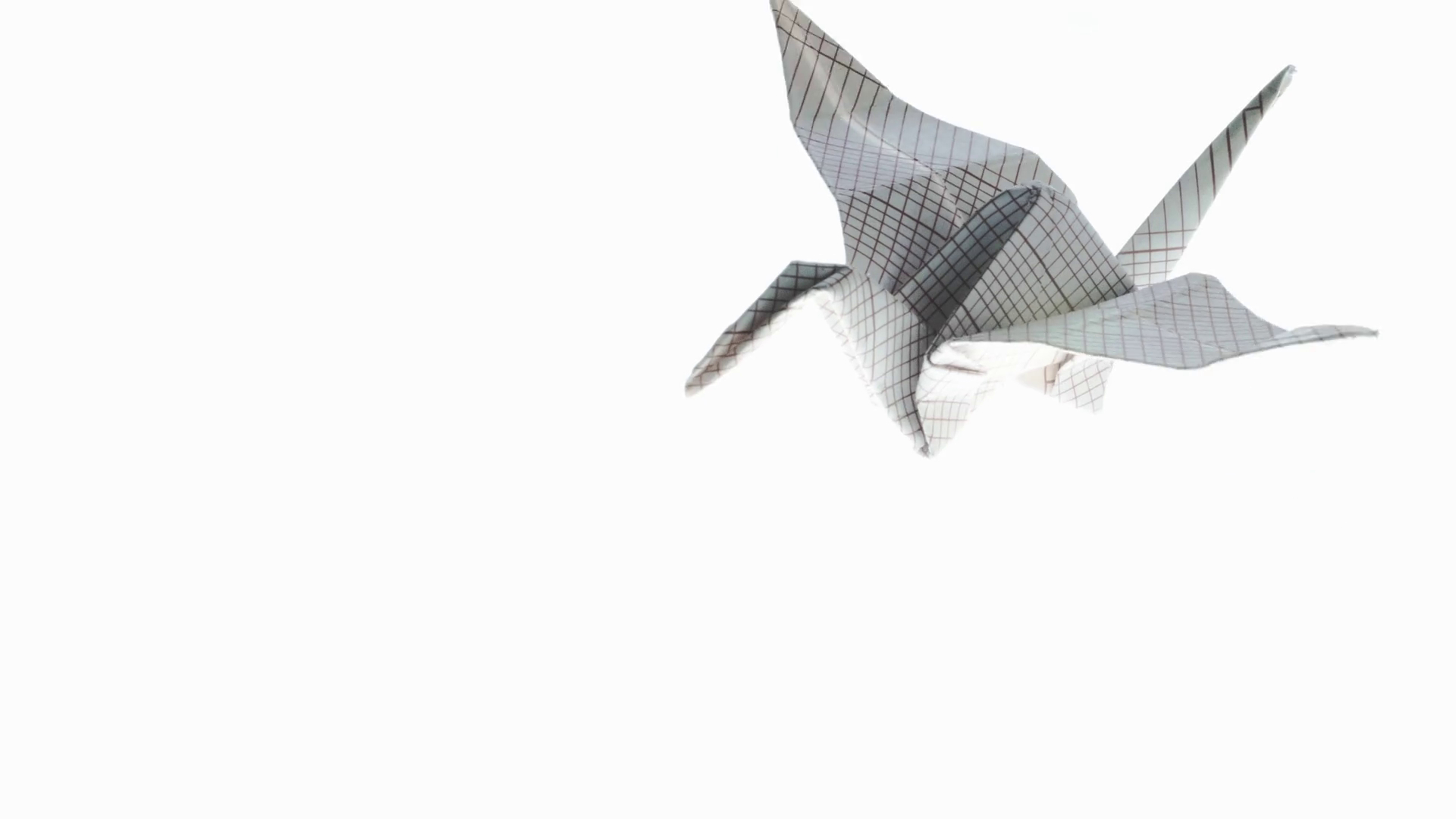 Flying Swan Origami Beautiful Origami Crane Animated Origami Crane Flying In White Background 4k Video