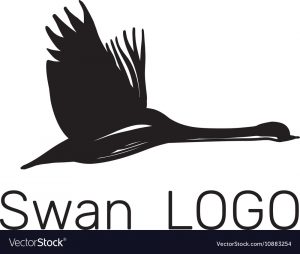 Flying Swan Origami Flying Black Swans Logo Design