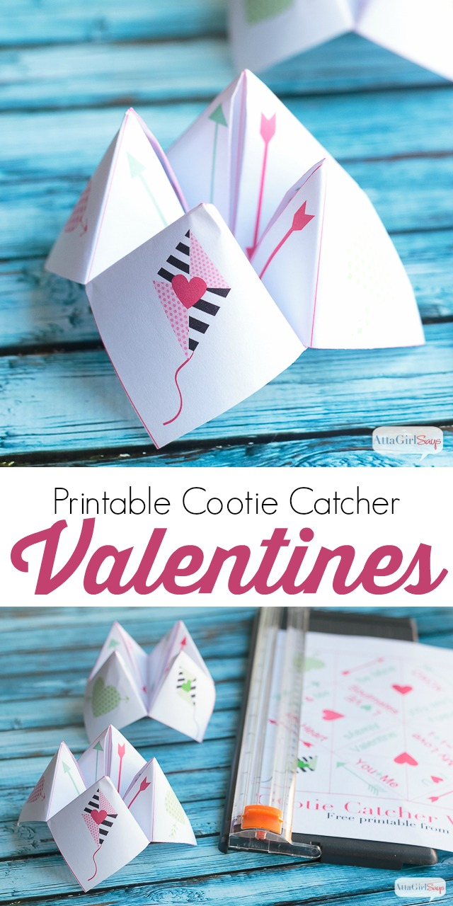 Fortune Teller Origami Sayings Printable Paper Fortune Teller Valentines Atta Girl Says