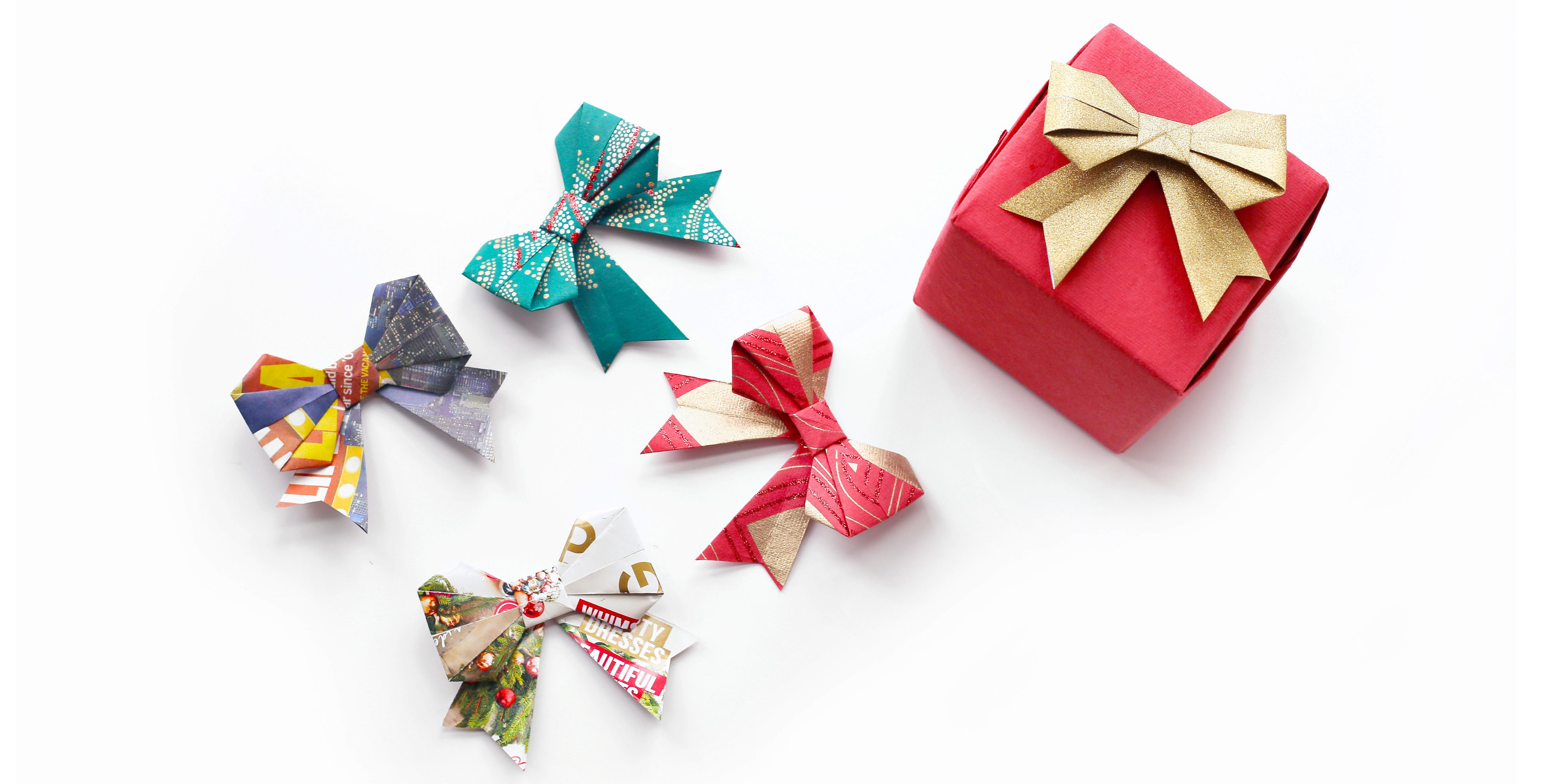 Gift Wrapping Origami Diy Paper Gift Bow Origami Tree Folded Bow Tutorial