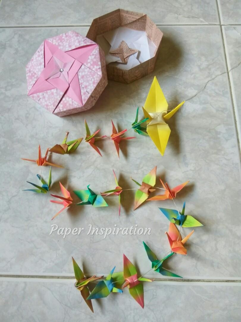 Harmony Origami Paper String Of Origami Cranes Harmony Colours Design Craft Handmade
