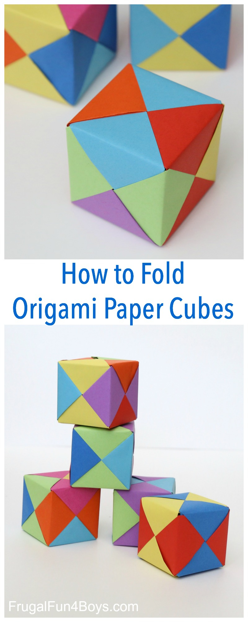 How Big Is Origami Paper How To Fold Origami Paper Cubes Frugal Fun For Boys And Girls