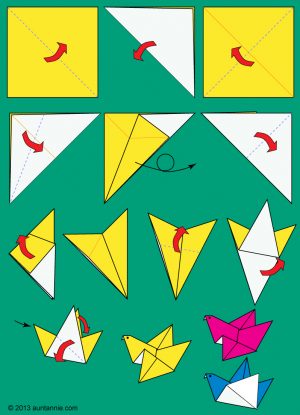 How Do You Do Origami How To Make Origami Flying Birds Friday Fun Aunt Annies Crafts