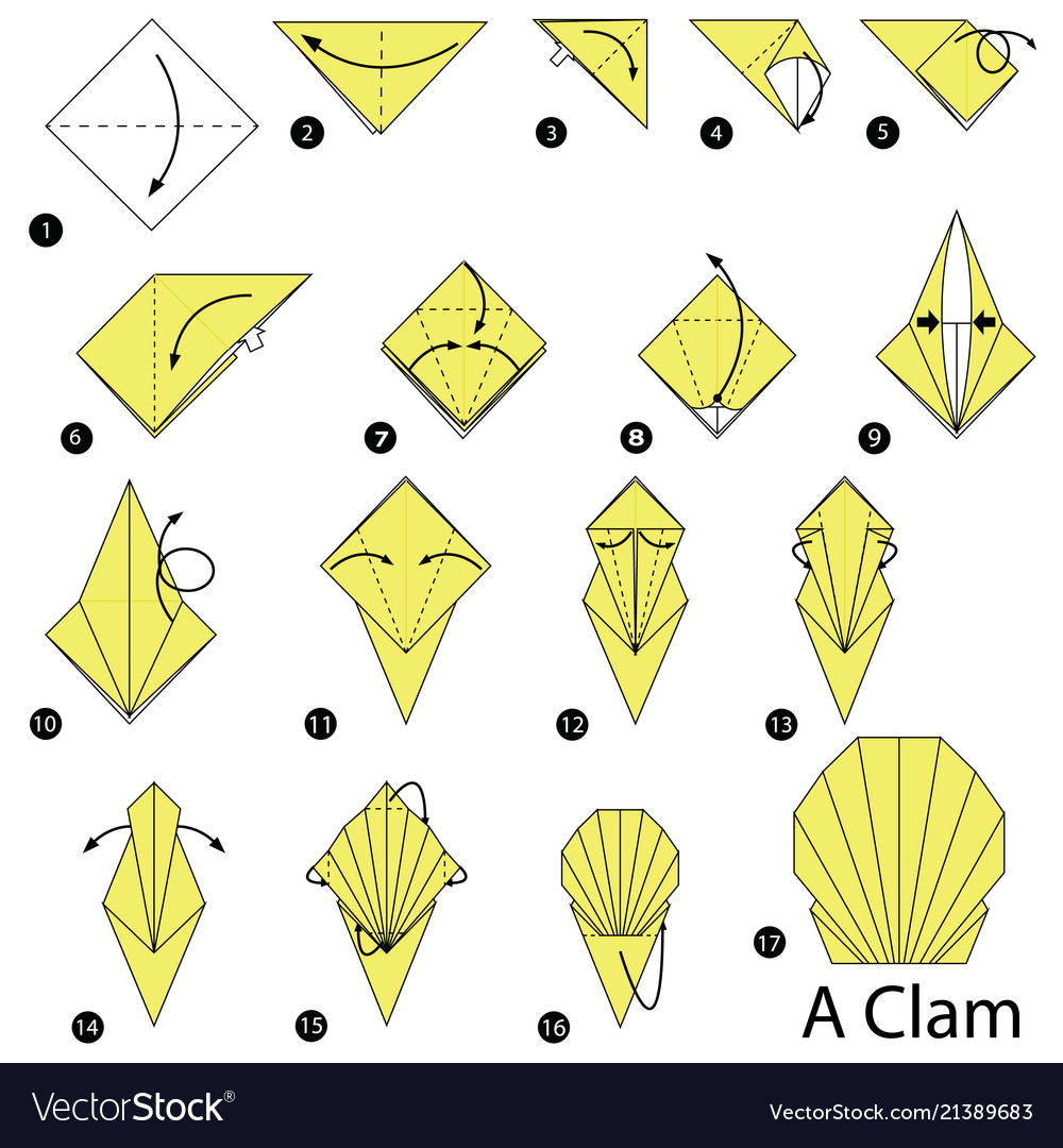 How Do You Make An Origami Step Instructions How To Make Origami A Clam