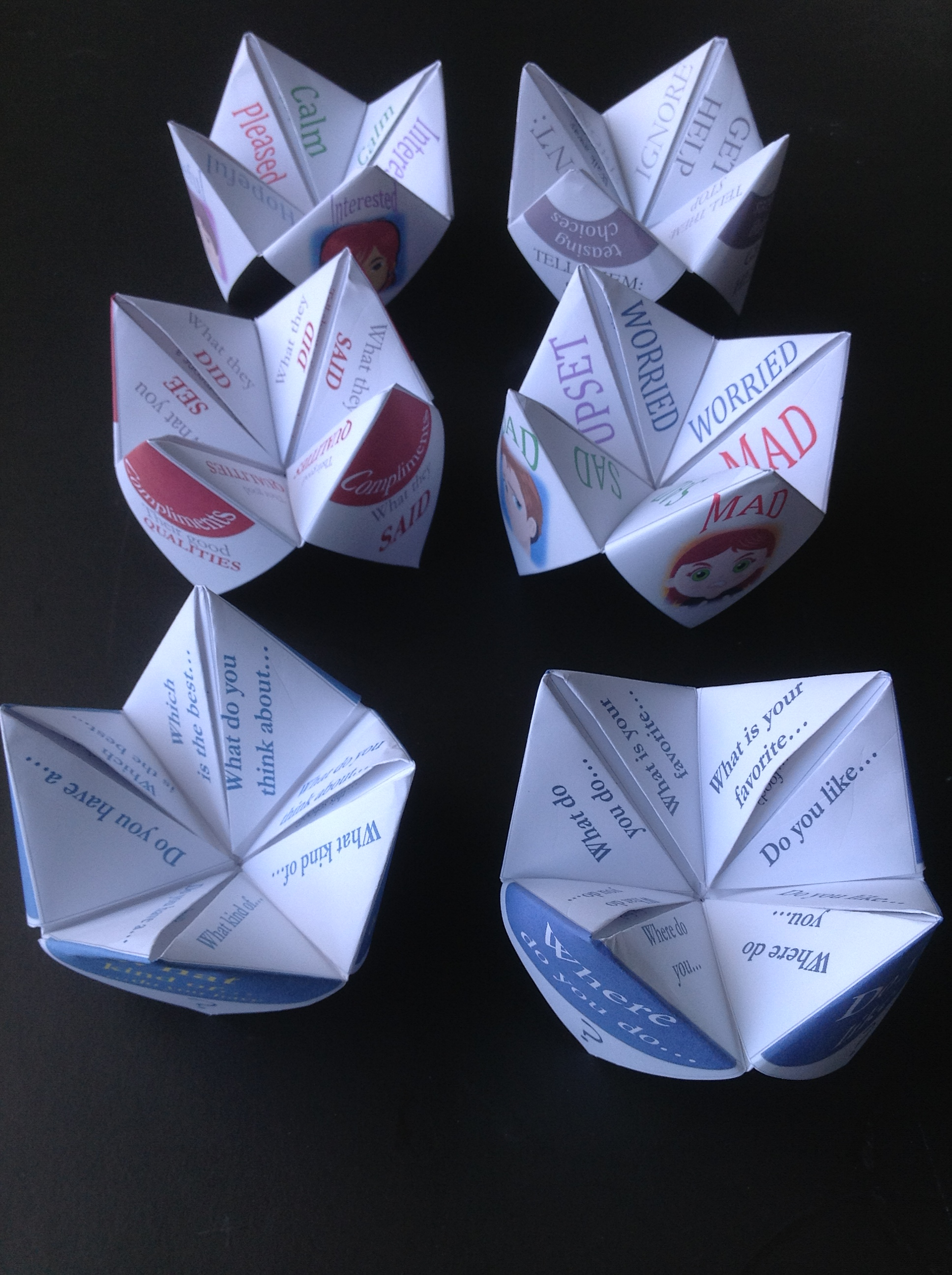 How Do You Make Origami Fortune Tellers Paper Fortune Tellers Social Skills Games For Children With Asds