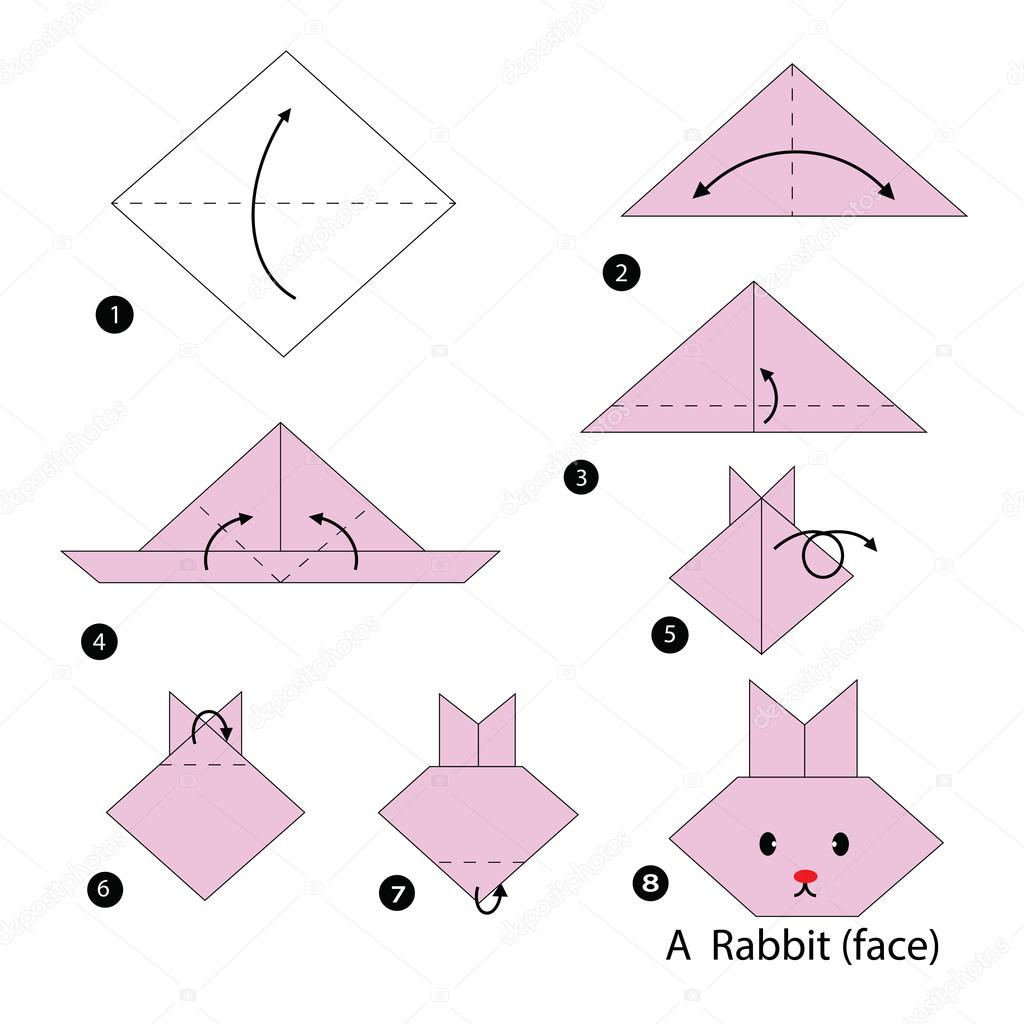 How Do You Make Origami Step Step Instructions How To Make Origami A Rabbit Stock