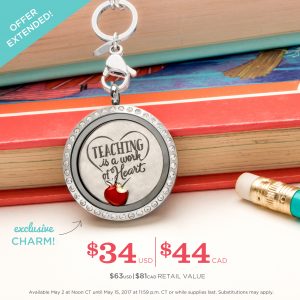 How Many Charms Fit In An Origami Owl Locket Limited Time Teaching Is A Work Of Heart Gift Set Origamiowlnews