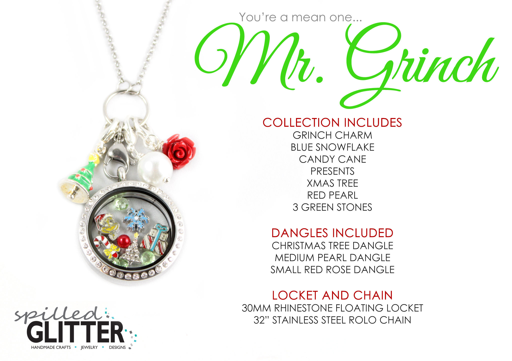 How Many Charms Fit In An Origami Owl Locket Mr Grinch Christmas Holiday Floating Locket And Charm Collection