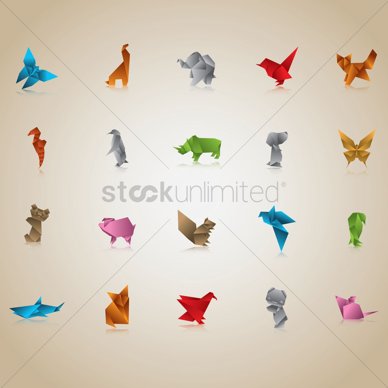 How To Design Origami Free Set Of Origami Animals And Birds Vector Image 1482084