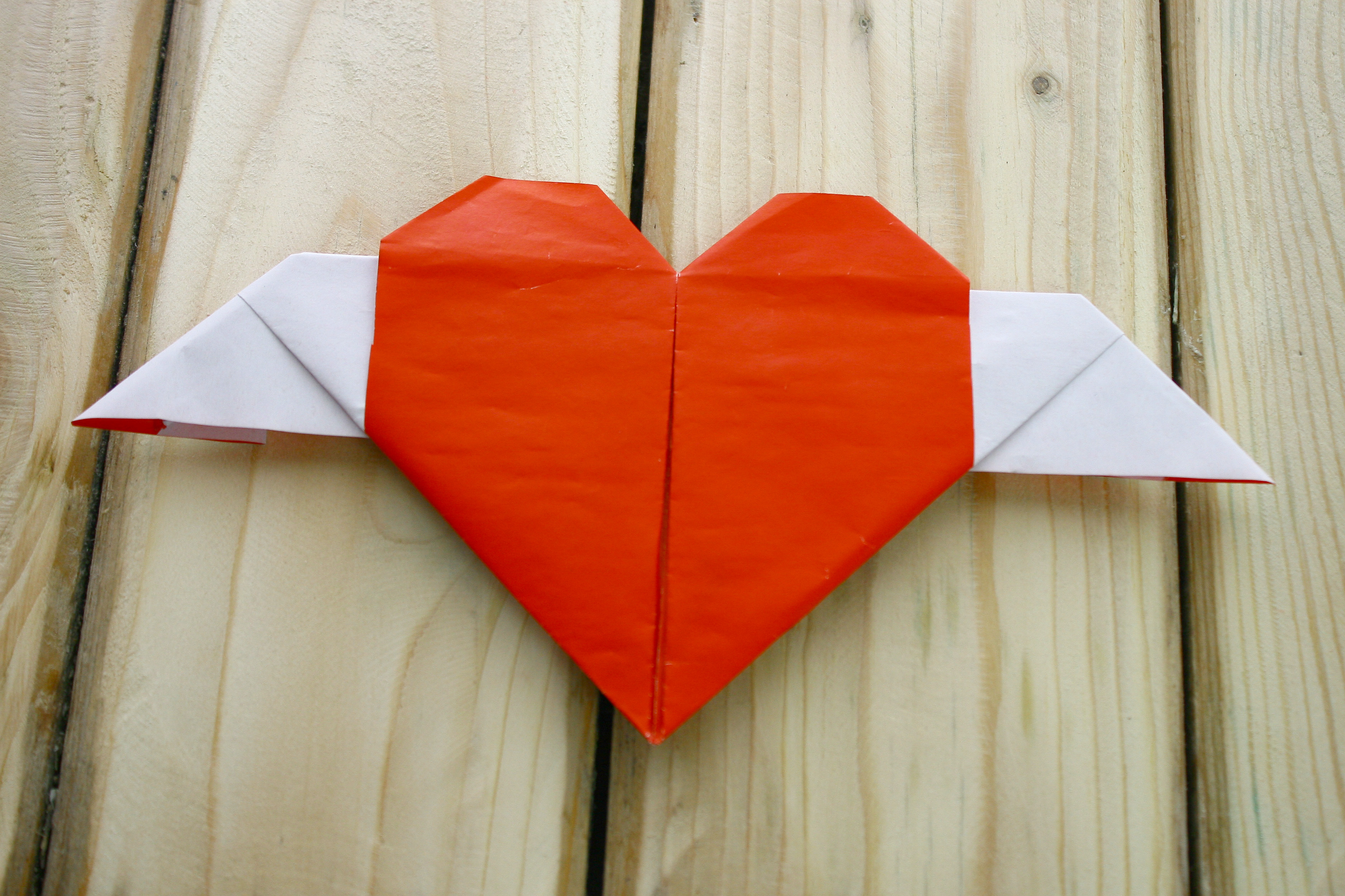 How To Do A Heart Origami How To Fold A Heart With Wings 11 Steps With Pictures Wikihow