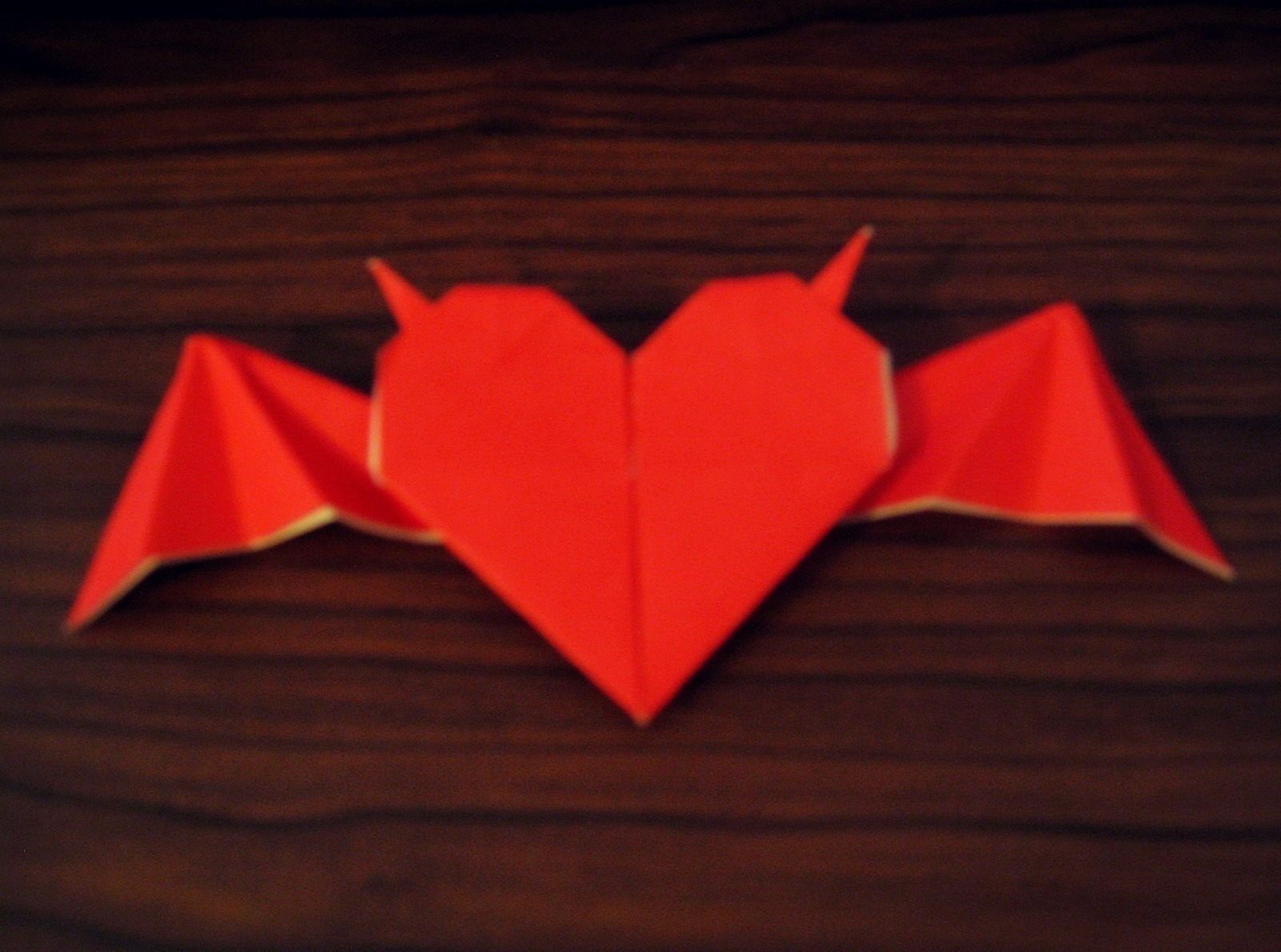 How To Do A Heart Origami Origami Heart With Horns And Bat Wings How To Fold An Origami