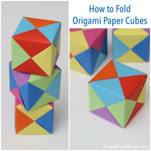 How To Do A Origami Box How To Fold Origami Paper Cubes Frugal Fun For Boys And Girls