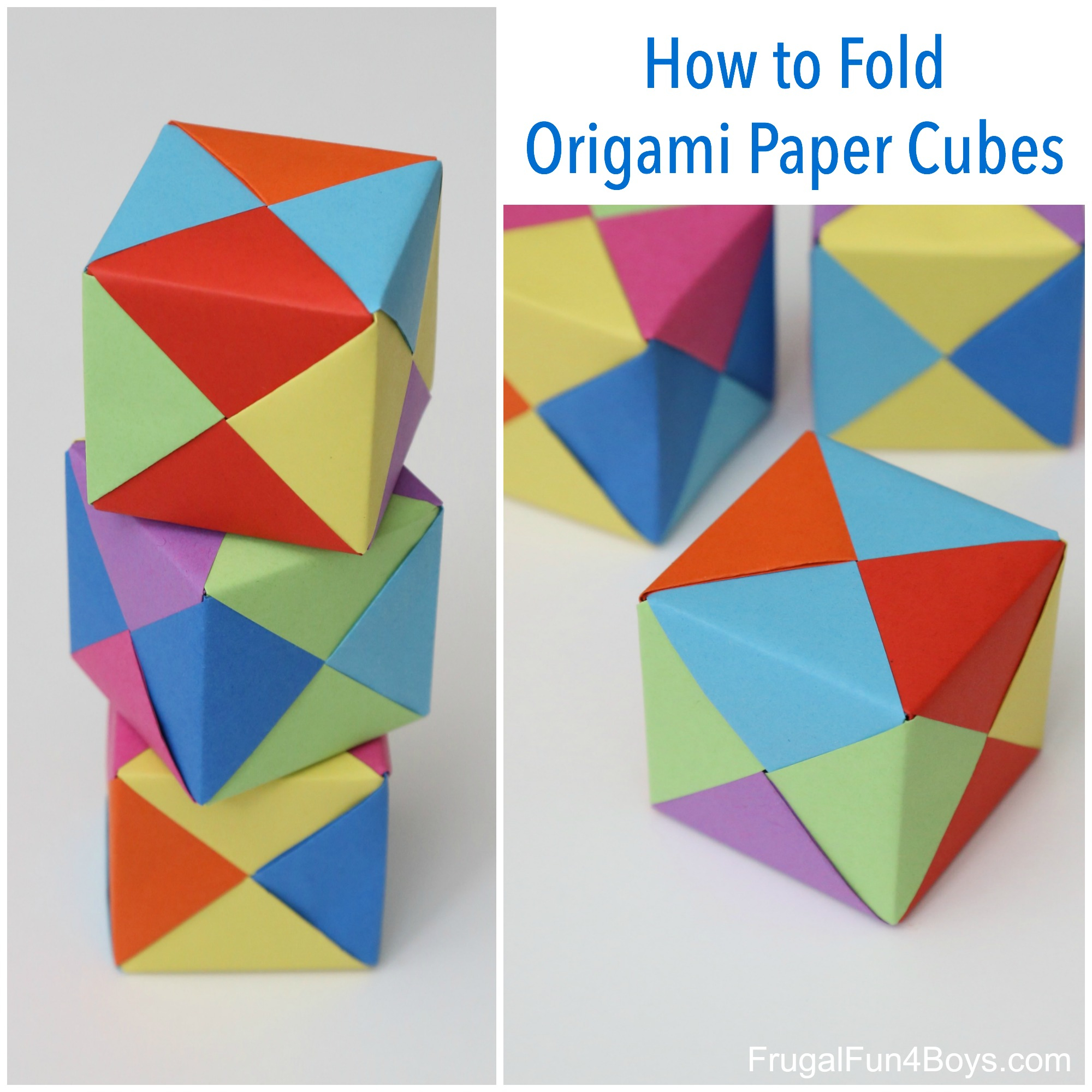 How To Do A Origami Box How To Fold Origami Paper Cubes Frugal Fun For Boys And Girls