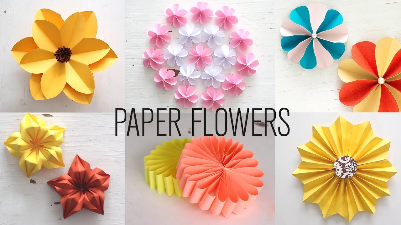 How To Do A Origami Flower 6 Easy Paper Flowers Flower Making Diy