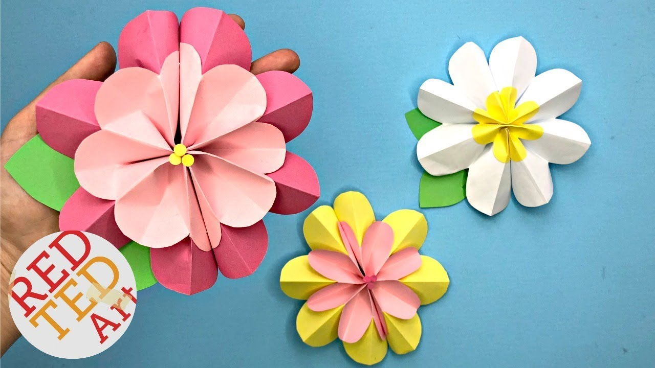 How To Do A Origami Flower Easy Paper Flower Diy 3d Spring Flowers Diy Making Paper Flowers Step Step