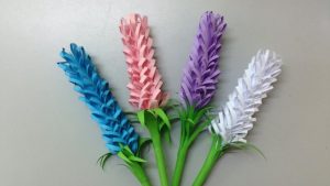 How To Do A Origami Flower How To Make Lavender Paper Flower Easy Origami Flowers For Beginners Making Diy Paper Crafts