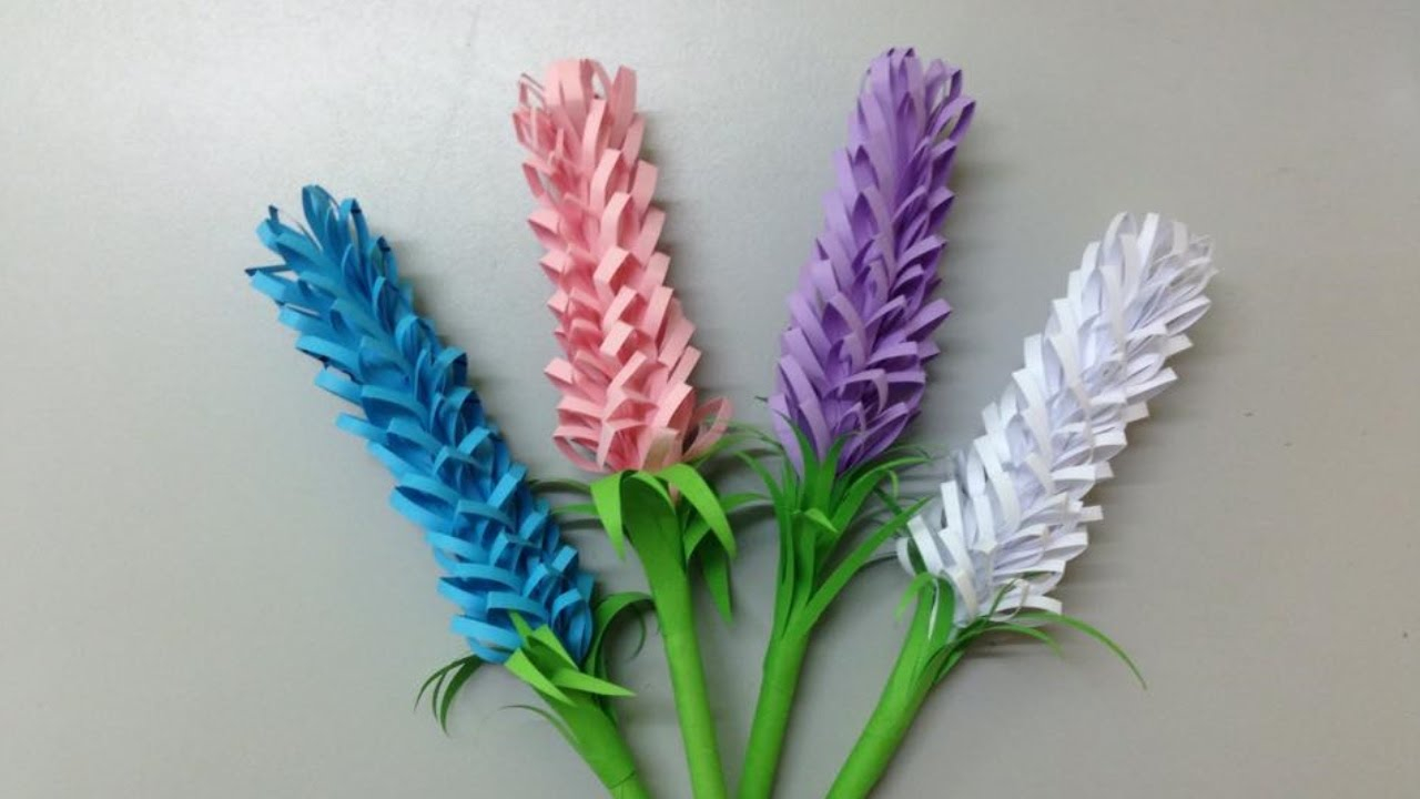 How To Do A Origami Flower How To Make Lavender Paper Flower Easy Origami Flowers For Beginners Making Diy Paper Crafts
