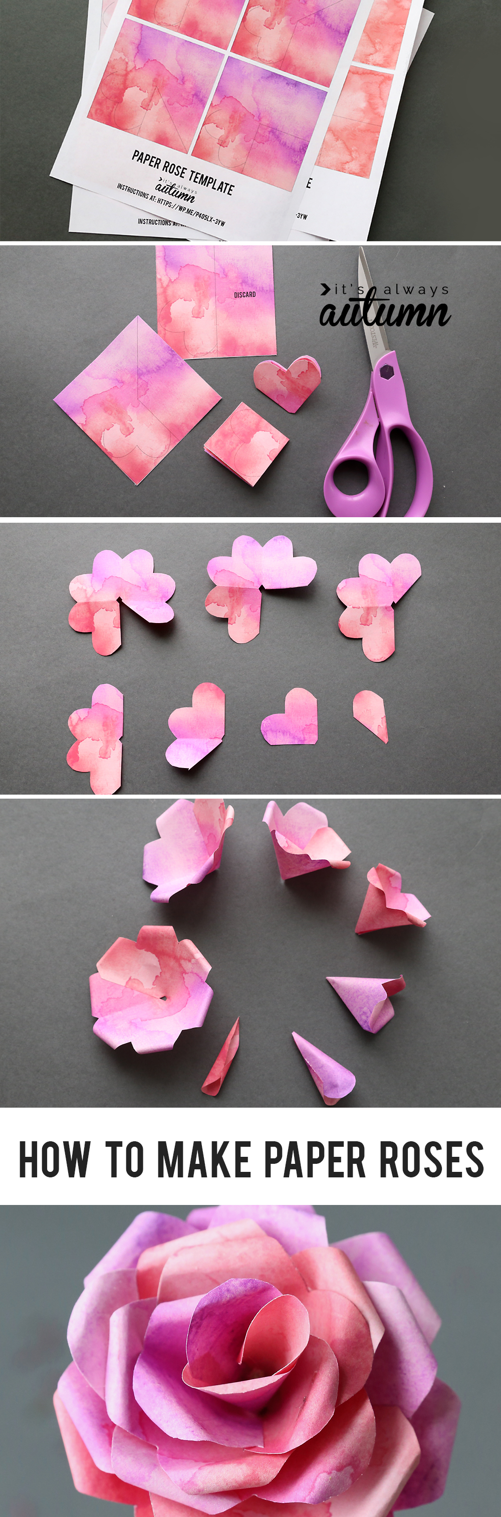 How To Do A Origami Flower Make Gorgeous Paper Roses With This Free Paper Rose Template Its