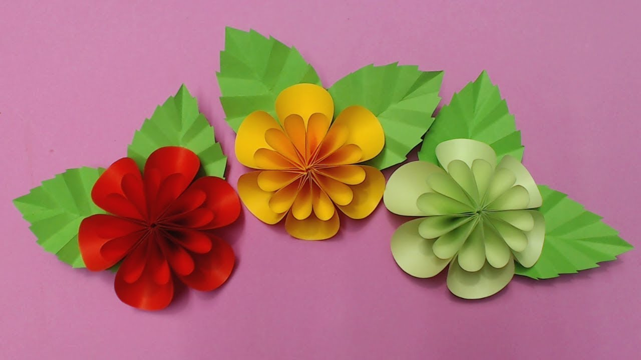 How To Do A Origami Flower Paper Flower Making Terizyasamayolver
