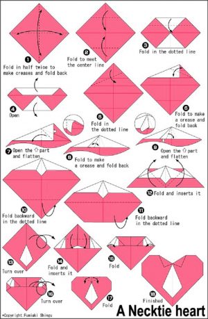 How To Do An Origami Heart Heart With A Necktie Origamiart
