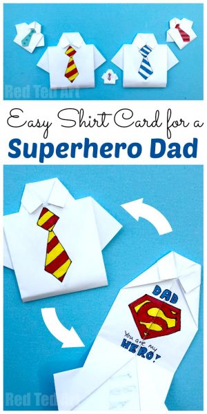 How To Fold A Shirt Origami Easy Origami Shirt Fathers Day Card Red Ted Art