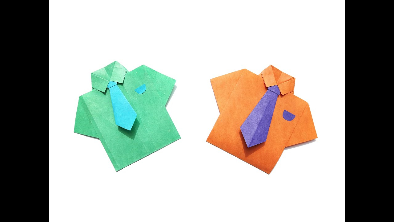 How To Fold A Shirt Origami How To Make A Paper Shirt And Tie Easy Origami