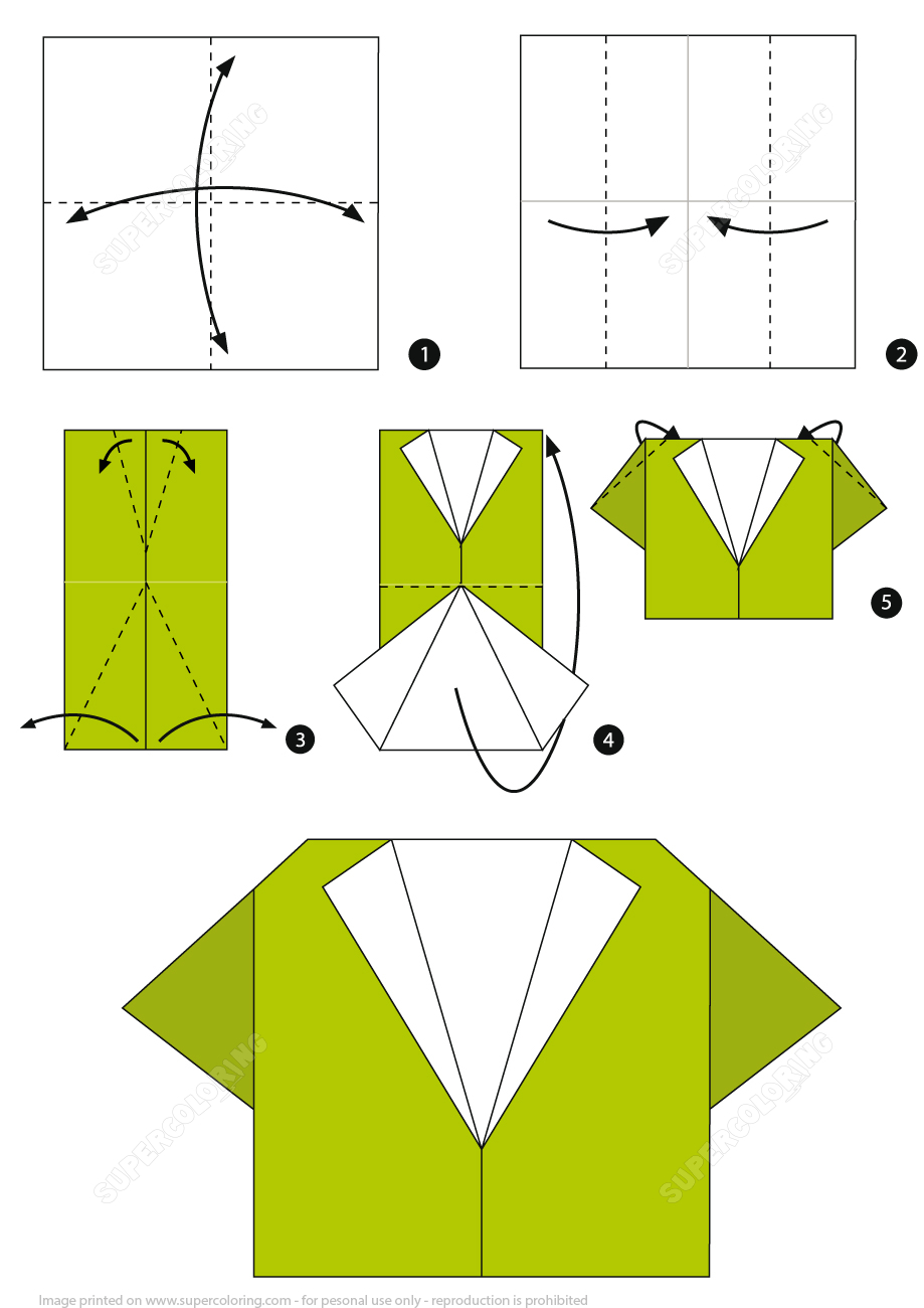 How To Fold A Shirt Origami How To Make An Origami Shirt Step Step Instructions Free