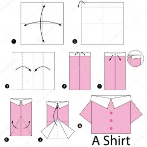 How To Fold A Shirt Origami Step Step Instructions How To Make Origami Shirt Stock Vector