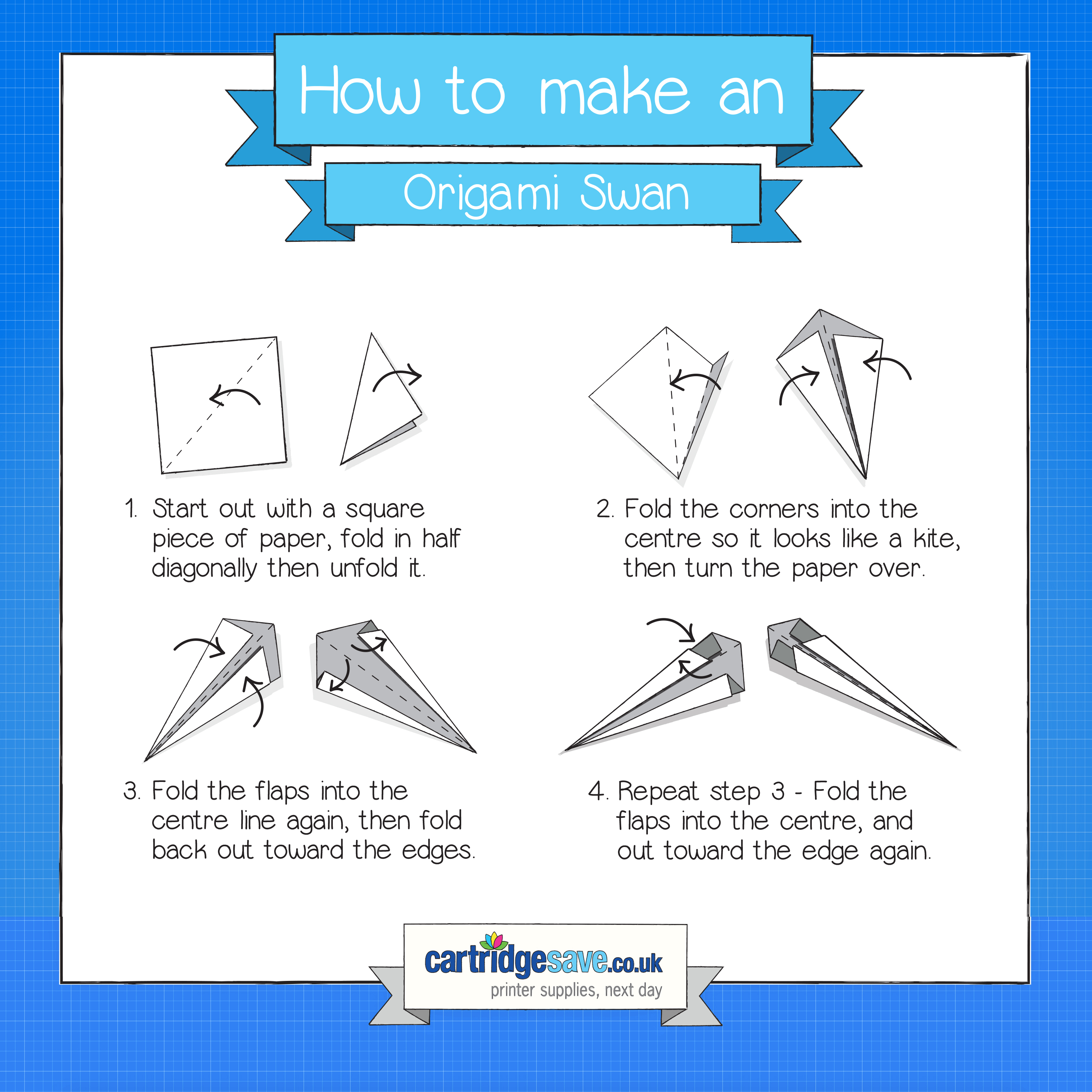 How To Fold An Origami Swan How To Make Origami Swan Paper Craft Cartridge Save