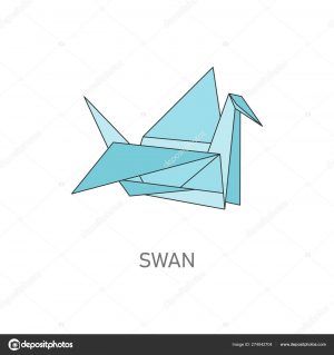 How To Fold An Origami Swan Origami Swan Folded From Paper Hand Crafting Style Vector