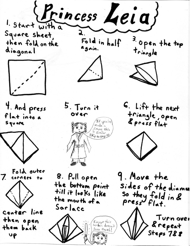 How To Fold Origami Anakin Skywalker Superfolder Jesss Origami Princess Leia Instructions Origamiyoda