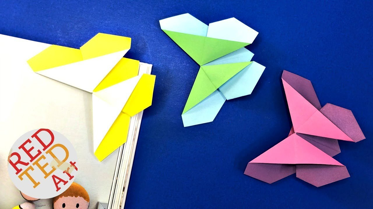 How To Fold Origami Butterfly Easy Origami Butterfly Bookmark Corner How To Make An Origami Bookmark Butterfly Tutorial