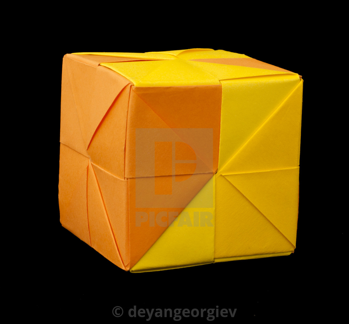 How To Fold Origami Cube Paper Cubes Folded Origami Style License Download Or Print For