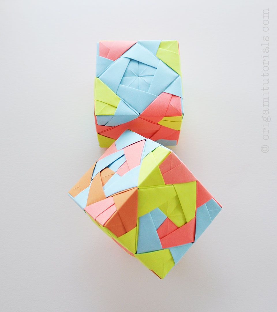 How To Fold Origami Cube Sonobe Cube Lamp Tutorial Origami Tutorials