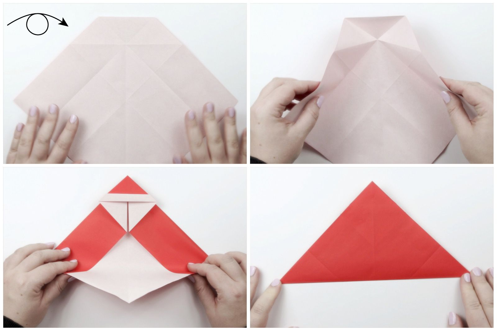 How To Fold Santa Claus Origami How To Make A Cute Origami Santa