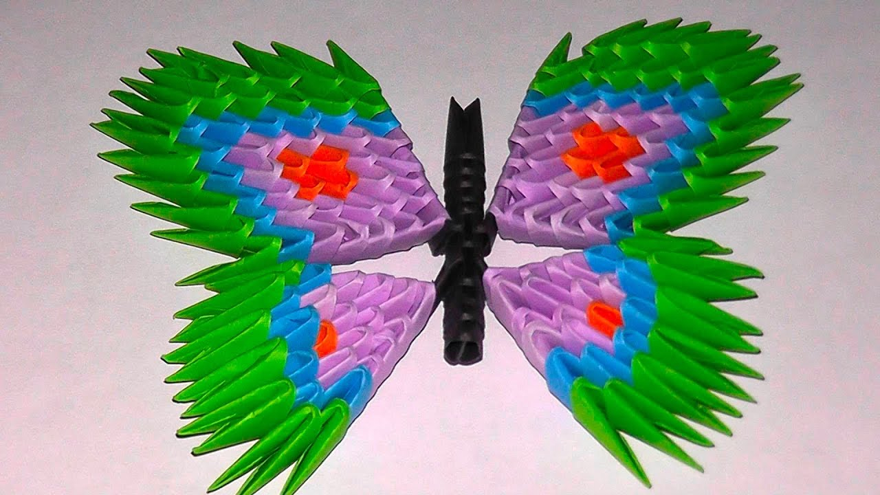 How To Make 3D Origami Butterfly 3d Origami Butterfly Assembly Diagram Tutorial Instructions Variant 2