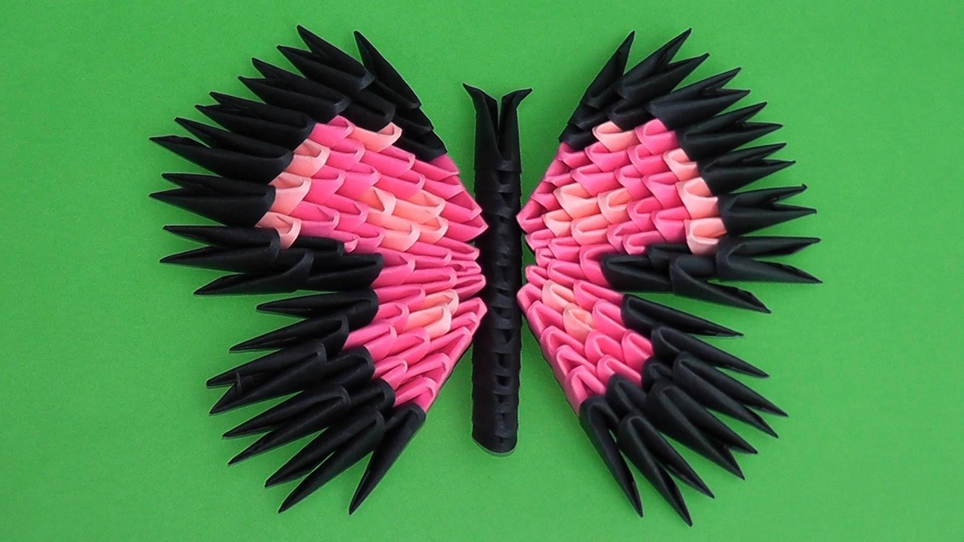 How To Make 3D Origami Butterfly 3d Origami Butterfly Assembly Diagram Tutorial Instructions Variant 3