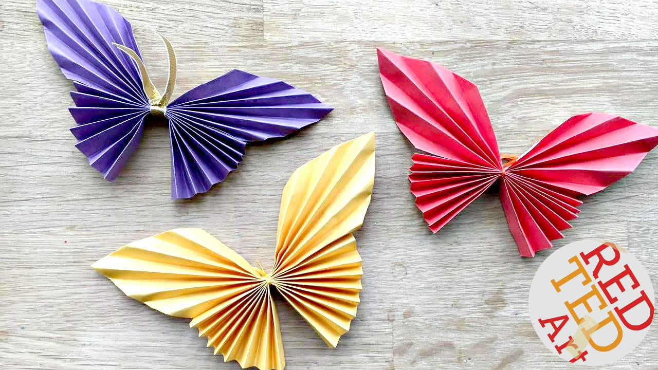 How To Make 3D Origami Butterfly Easy Paper Butterfly Red Ted Art