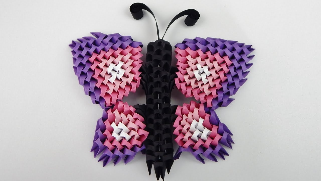 How To Make 3D Origami Butterfly How To Make A 3d Origami Butterfly Modular Origami Animal Diy Tutorial Free Pattern