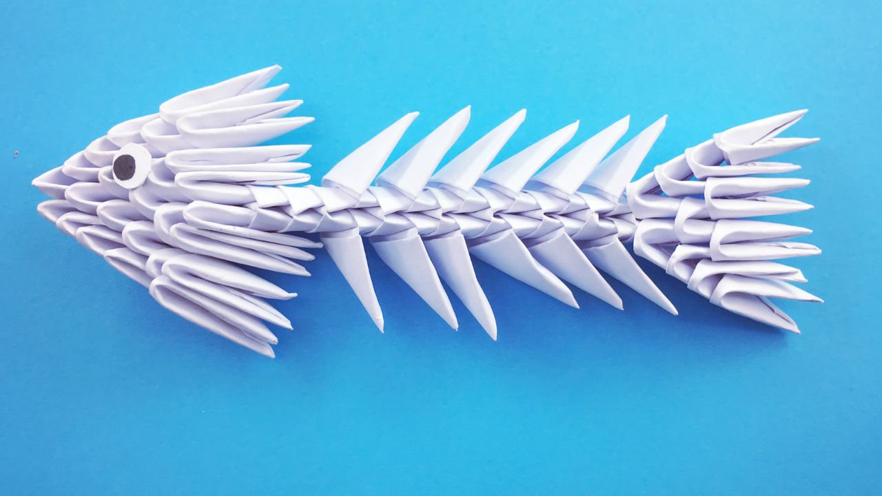 How To Make 3D Origami Fish 3d Origami Fish Bone How To Make A 3d Origami