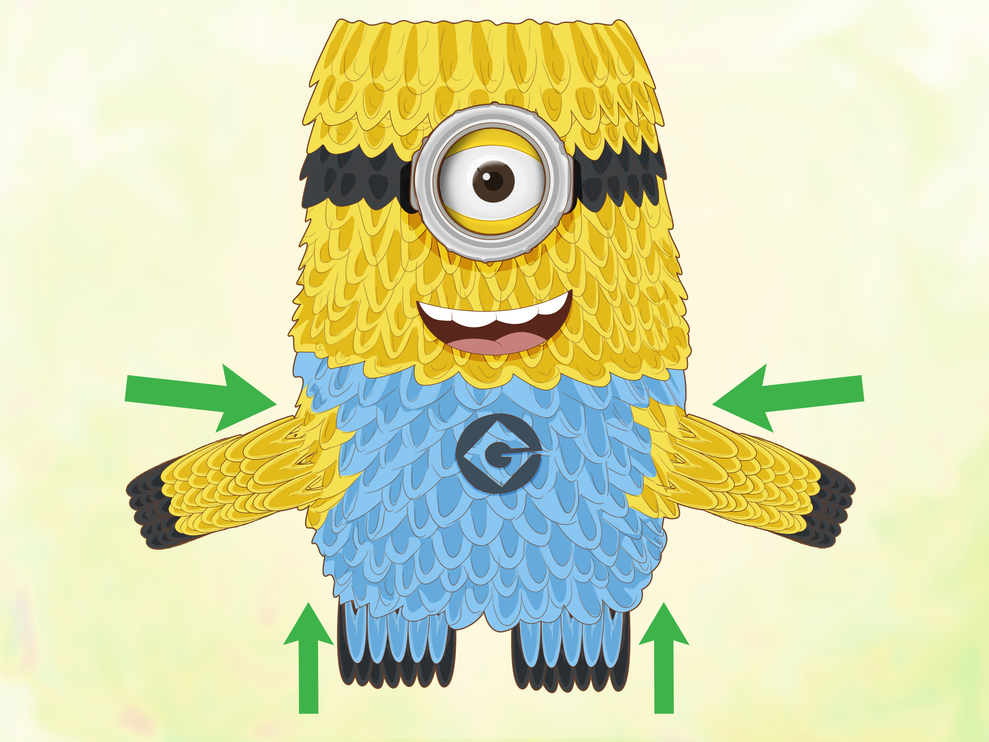 How To Make 3D Origami Pieces How To Make A 3d Origami Minion 12 Steps With Pictures