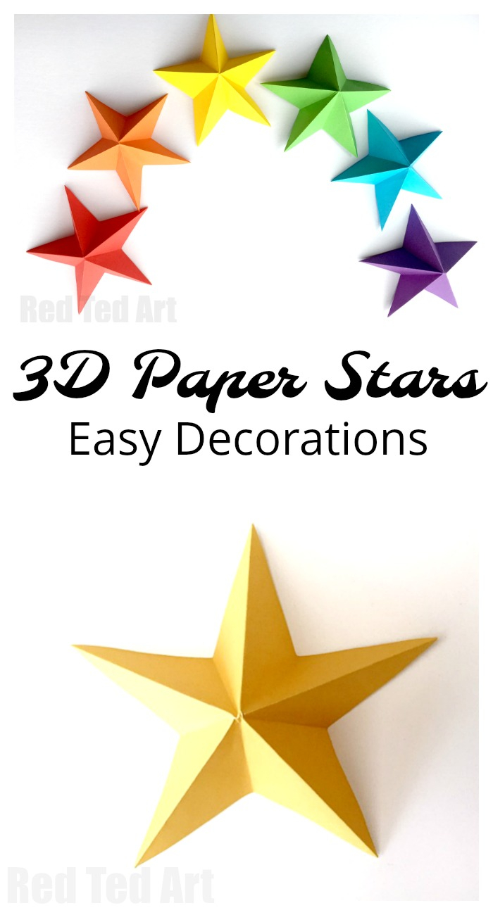 How To Make 3D Star Origami 3d Paper Star Kirigami Red Ted Art