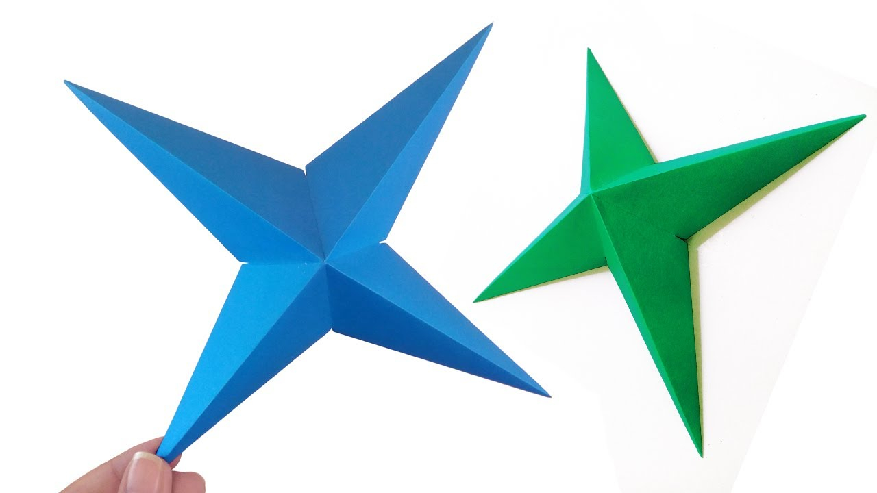 How To Make 3D Star Origami How To Make 3d Paper Star Simple Easy Origami 3d Paper Star Christmas Diy Stars Crafts