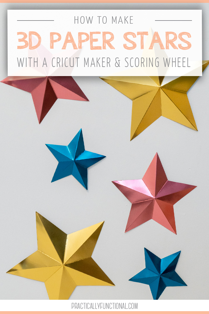 How To Make 3D Star Origami How To Make 3d Paper Stars With The Cricut Scoring Wheel