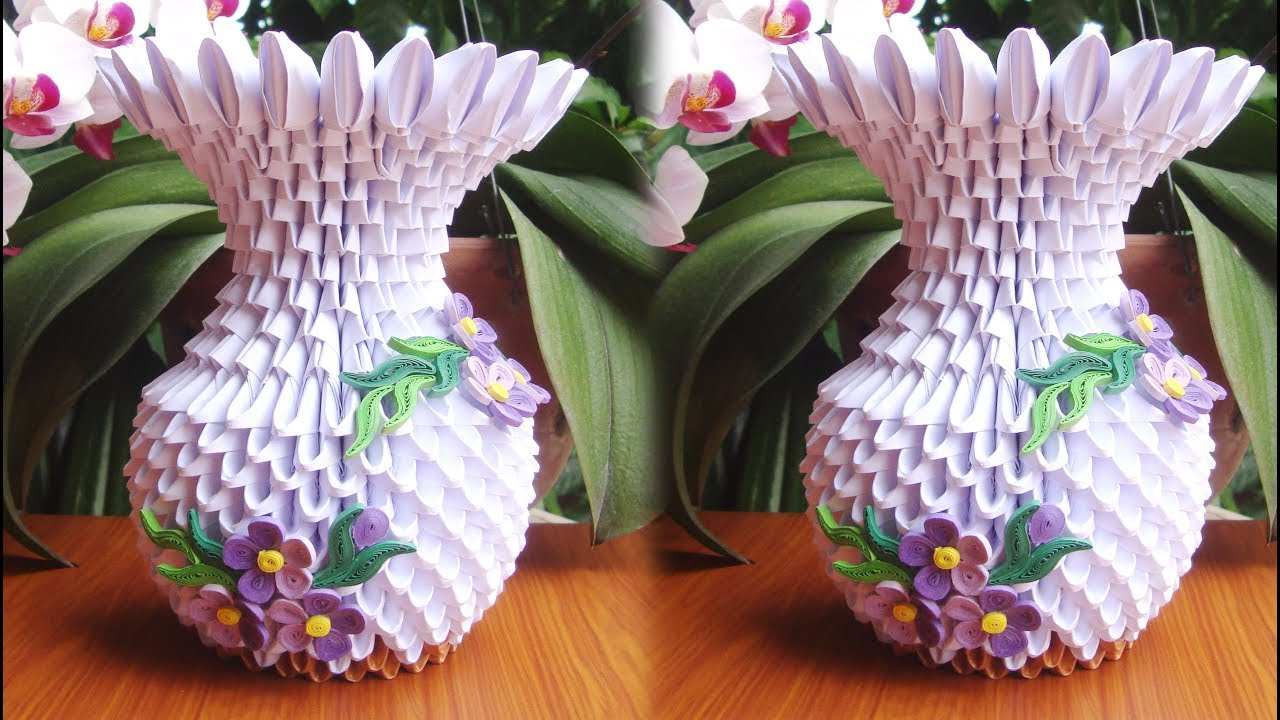 How To Make A 3D Origami Vase How To Make 3d Origami Flower Vase V9 Cmo Hacer Florero De Origami 3d