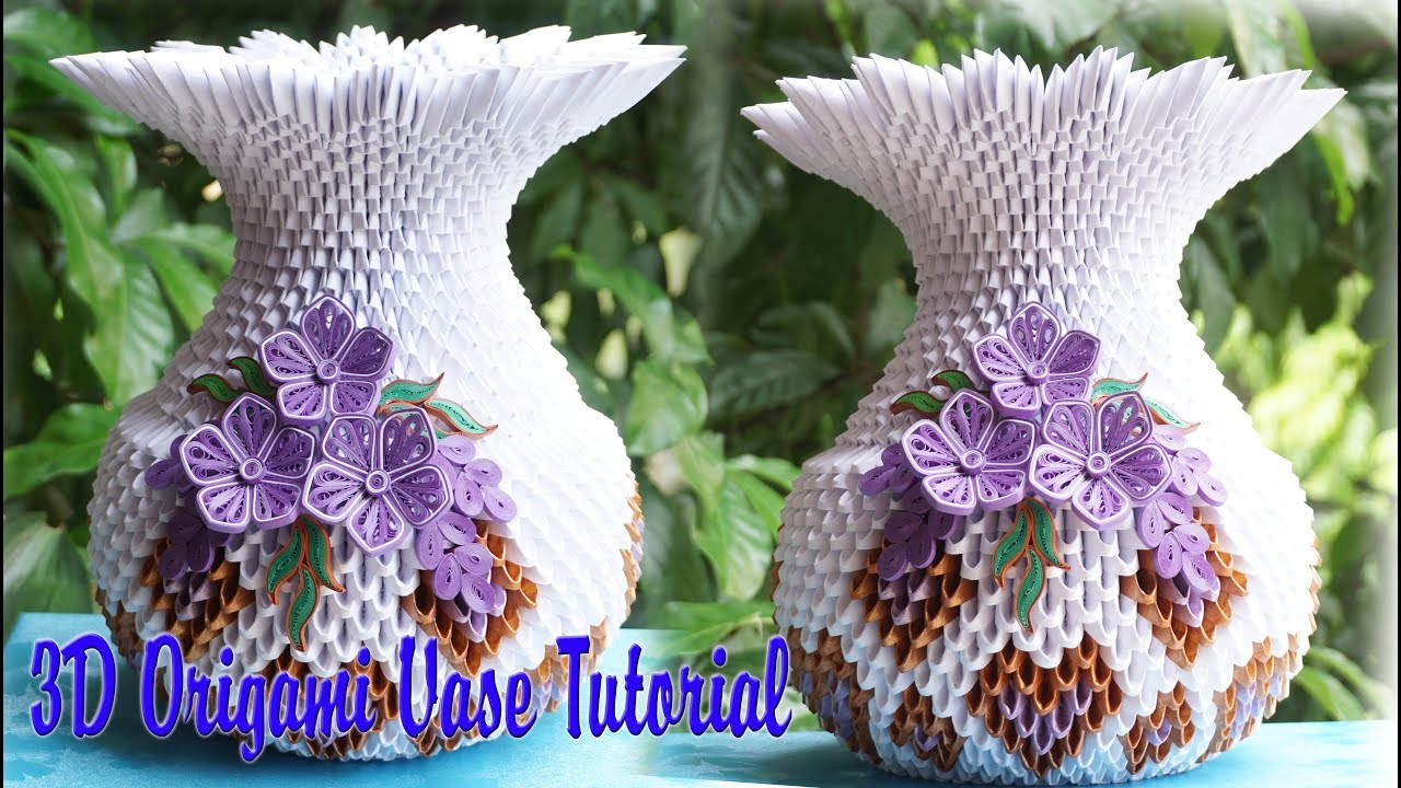 How To Make A 3D Origami Vase How To Make 3d Origami Vase V1 Diy Paper Vase Handmade Decoration Tutorial