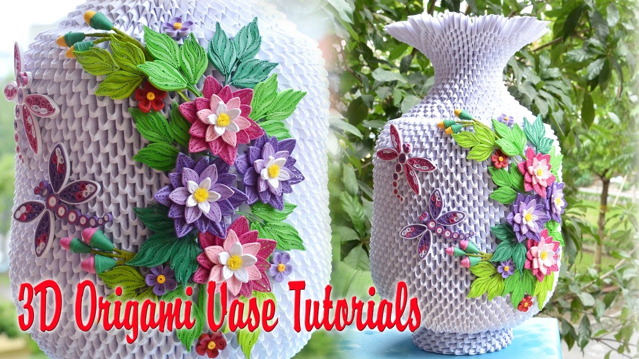 How To Make A 3D Origami Vase How To Make 3d Origami Vase V3 Part 1 Diy Paper Flower Vase V3 Handmade Decoration Part 1