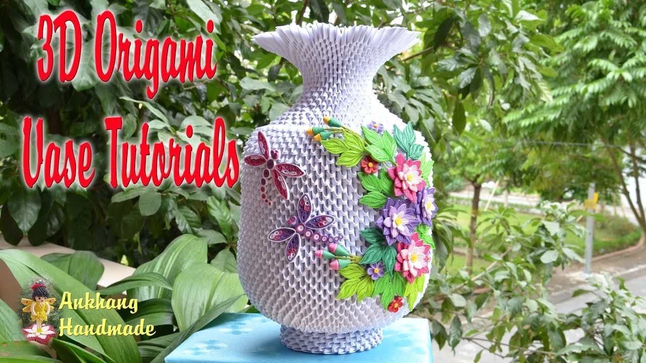 How To Make A 3D Origami Vase How To Make 3d Origami Vase V3 Part 2 Diy Paper Vase V3 Part 2