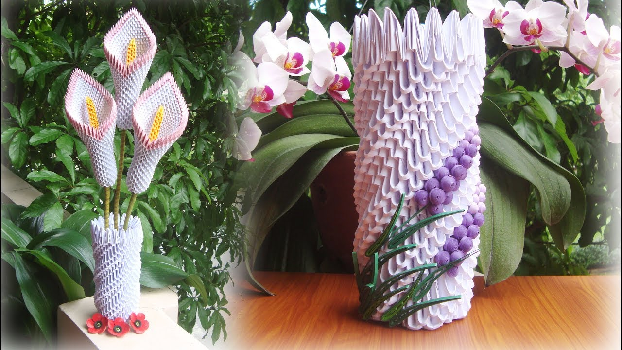 How To Make A 3D Origami Vase How To Make 3d Origami Vase V8 Cmo Hacer Florero De Origami 3d